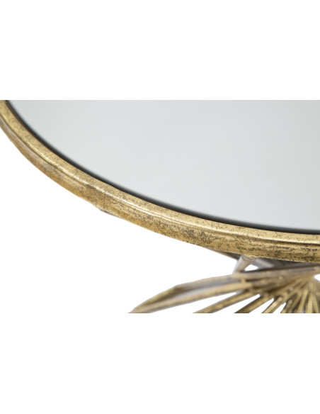 Table d'appoint moderne Ronde en Métal Doré Miroir Hypnos 