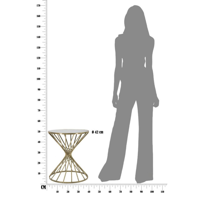 Table d'appoint moderne Ronde en Métal Doré Miroir Hypnos 