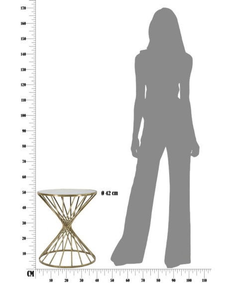 Table d'appoint moderne Ronde en Métal Doré Miroir Hypnos 