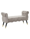 Banquette moderne 2 places en Velours Gris Capitonné Métal Doré Noir Paris Mauro Ferretti - 1