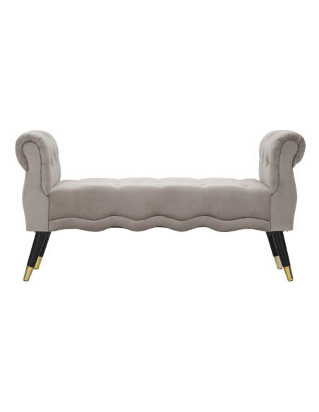 Banquette moderne 2 places en Velours Gris Capitonné Métal Doré Noir Paris - 3