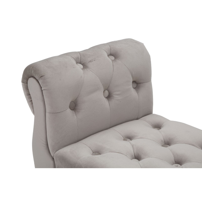 Banquette moderne 2 places en Velours Gris Capitonné Métal Doré Noir Paris - 6