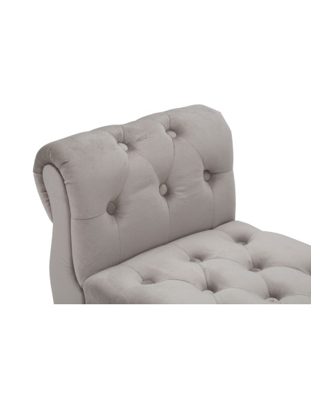 Banquette moderne 2 places en Velours Gris Capitonné Métal Doré Noir Paris - 6