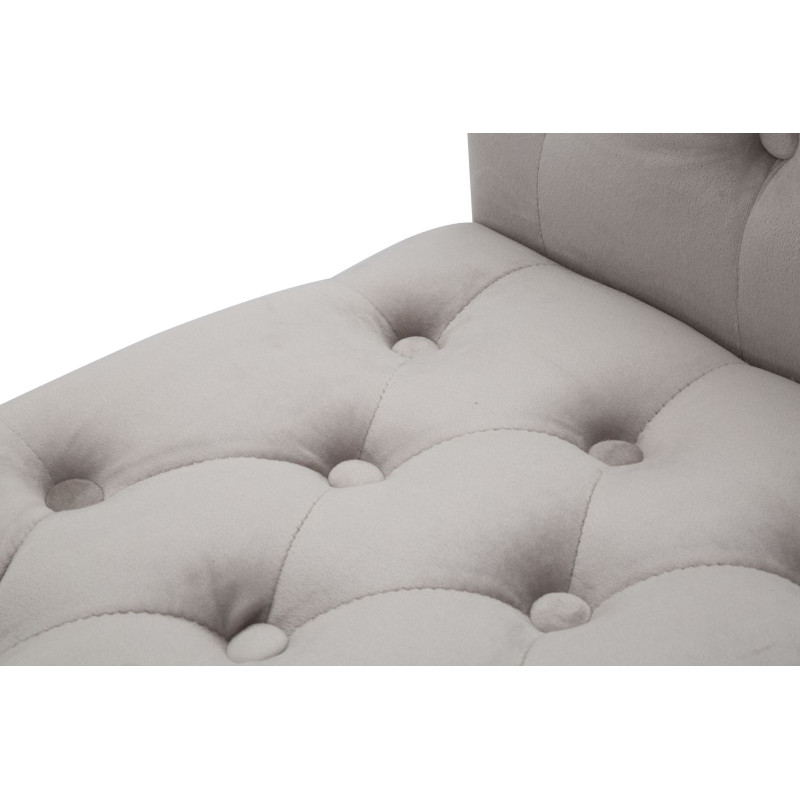 Banquette moderne 2 places en Velours Gris Capitonné Métal Doré Noir Paris - 8