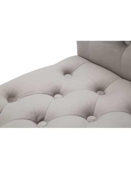 Banquette moderne 2 places en Velours Gris Capitonné Métal Doré Noir Paris - 8