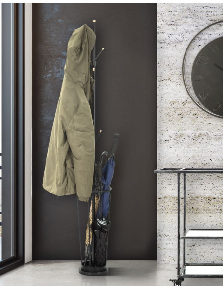 Porte manteaux moderne avec range parapluie en Métal Noir Glam 