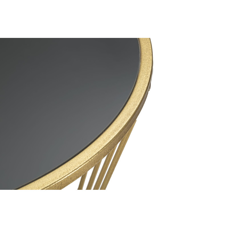 Sellette haute moderne Ronde Hauteur 100 cm en Métal Doré Miroir Super 