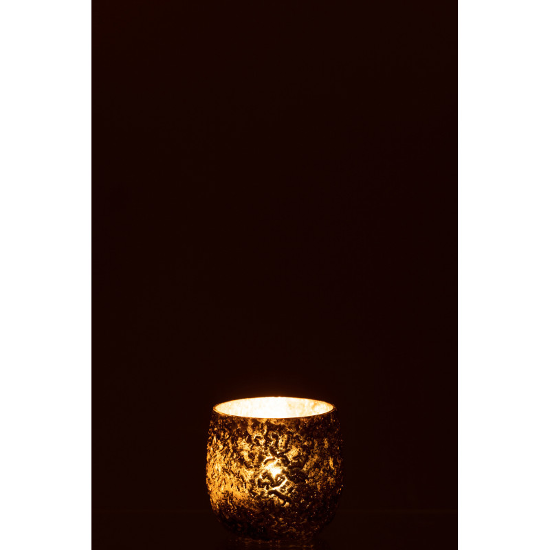 Photophore moderne en verre effet cuivré H8 cm - 3