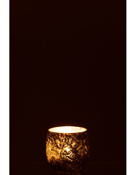 Photophore moderne en verre effet cuivré H8 cm - 3