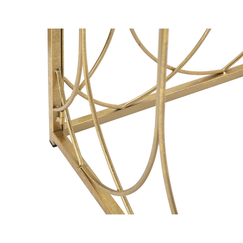 Console moderne Rectangulaire en Métal Doré Arabesque 