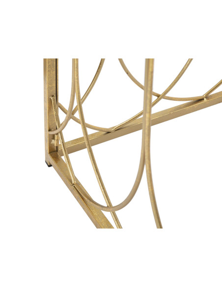 Console moderne Rectangulaire en Métal Doré Arabesque 