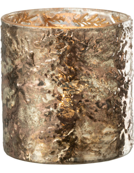 Photophore moderne cylindre en verre effet cuivré H11 cm - 2