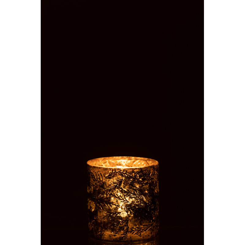 Photophore moderne cylindre en verre effet cuivré H11 cm - 3