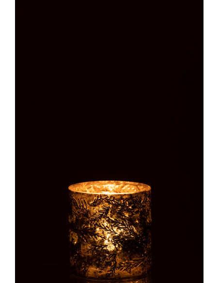 Photophore moderne cylindre en verre effet cuivré H11 cm - 3