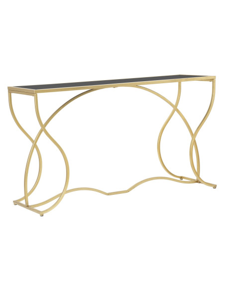 Console design originale Rectangulaire en Métal Doré Verre Sunshine - 1