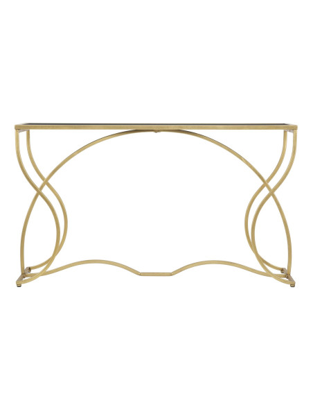 Console design originale Rectangulaire en Métal Doré Verre Sunshine - 3