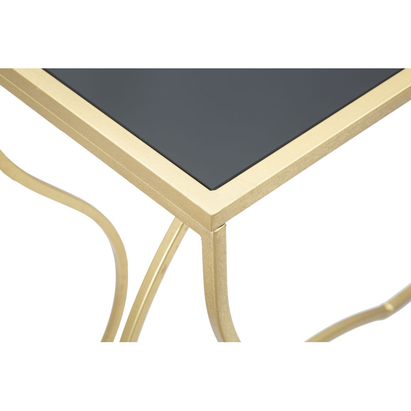 Console design originale Rectangulaire en Métal Doré Verre Sunshine - 8