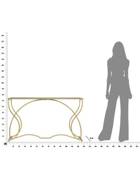 Console design originale Rectangulaire en Métal Doré Verre Sunshine - 9