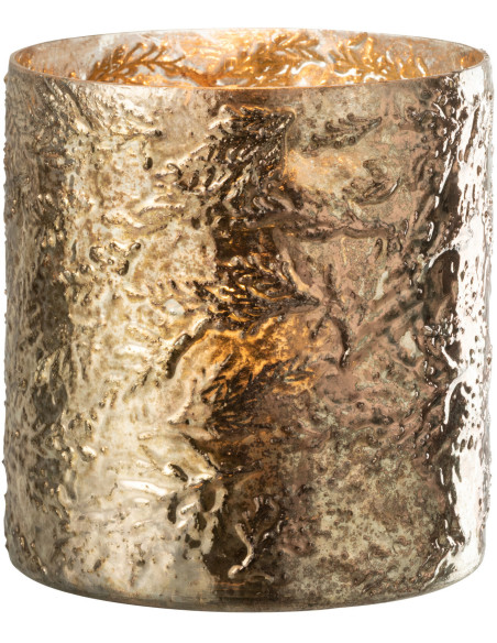 Photophore moderne cylindre en verre effet cuivré H16 cm - 2