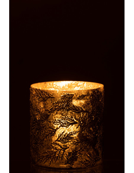 Photophore moderne cylindre en verre effet cuivré H16 cm - 3