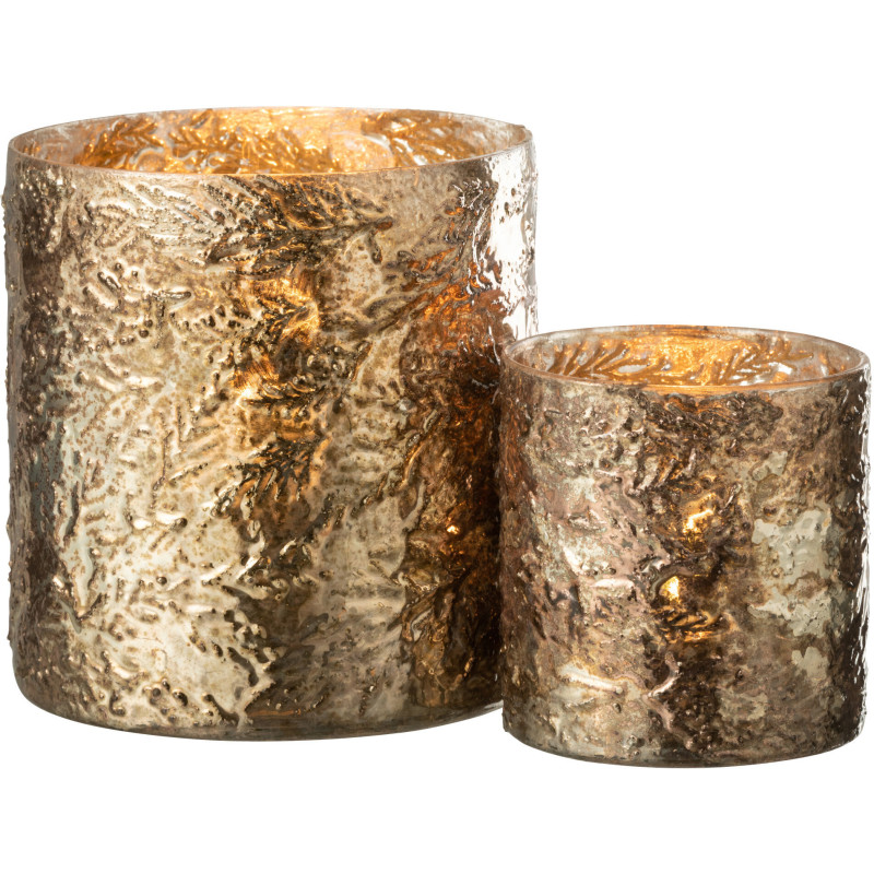 Photophore moderne cylindre en verre effet cuivré H16 cm - 5