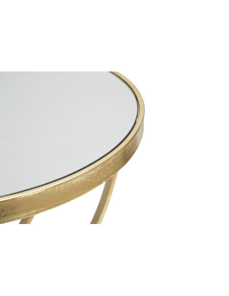 Sellette haute originale Papillon Ronde en Métal Doré Miroir Butterfly 