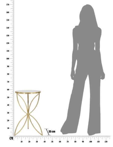 Sellette haute originale Papillon Ronde en Métal Doré Miroir Butterfly 