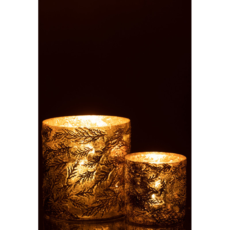 Photophore moderne cylindre en verre effet cuivré H16 cm - 6