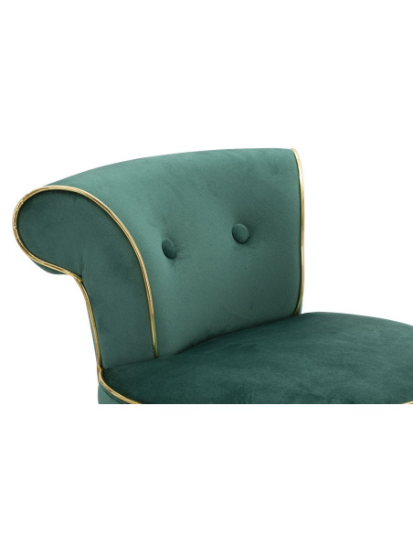 Tabouret de bar moderne avec dossier en Velours Vert Capitonné Simili Métal Doré Luxy 