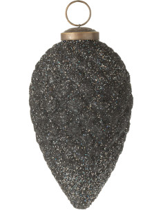 Boule de Noël XL en Verre Mauve Avec paillettes - 1