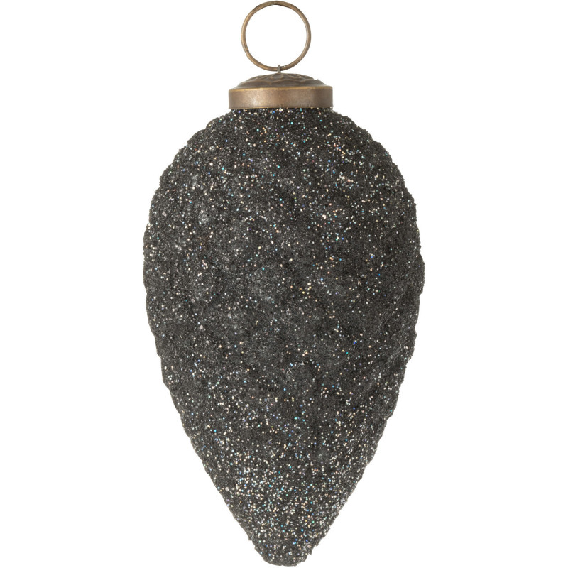 Boule de Noël XL en Verre Mauve Avec paillettes - 1