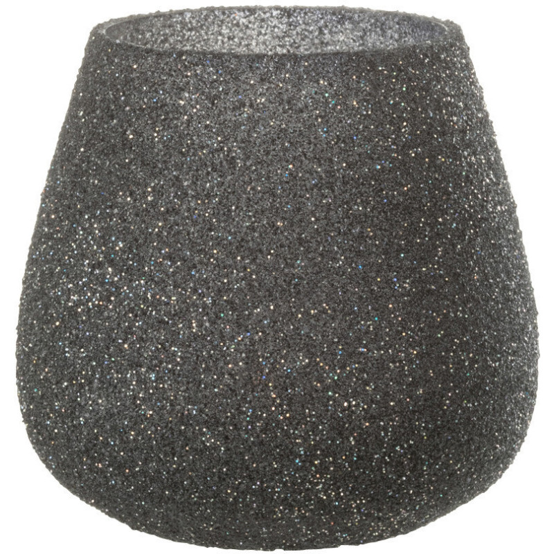 Photophore en verre teinté mauve avec paillettes 11 cm - 1