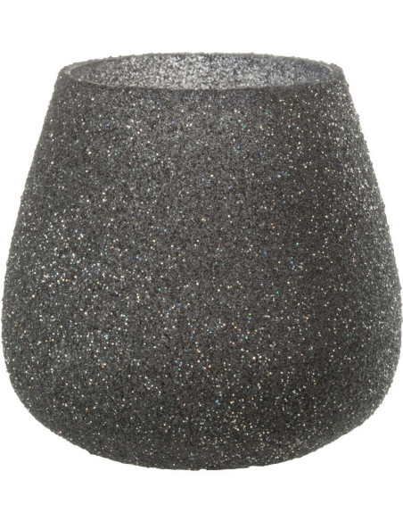 Photophore en verre teinté mauve avec paillettes 11 cm - 1