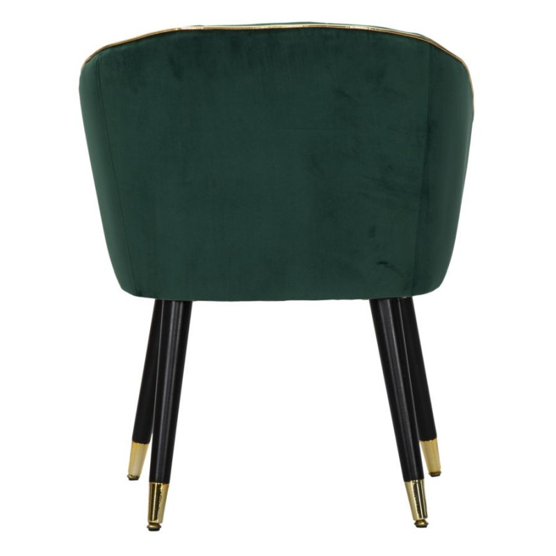 Fauteuil de table moderne en Velours Vert Métal Doré Noir Paris Mauro Ferretti - 4
