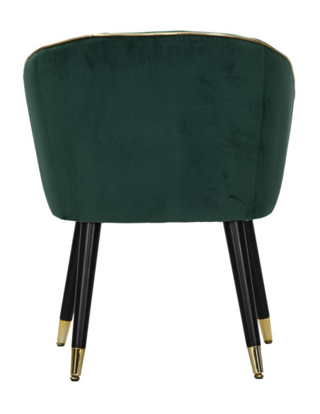 Fauteuil de table moderne en Velours Vert Métal Doré Noir Paris Mauro Ferretti - 4