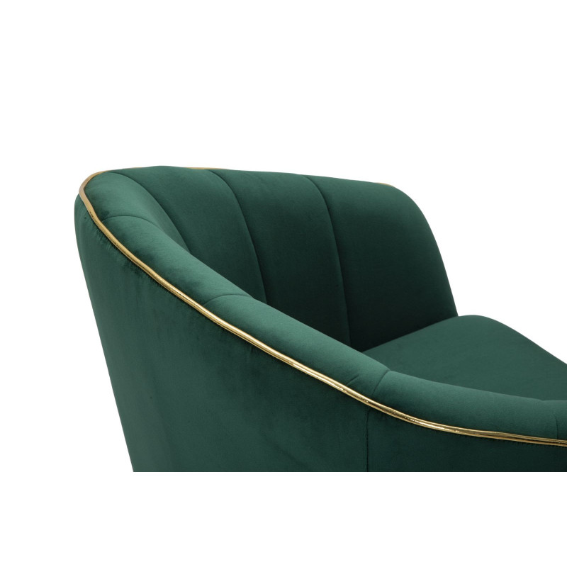 Fauteuil de table moderne en Velours Vert Métal Doré Noir Paris Mauro Ferretti - 8