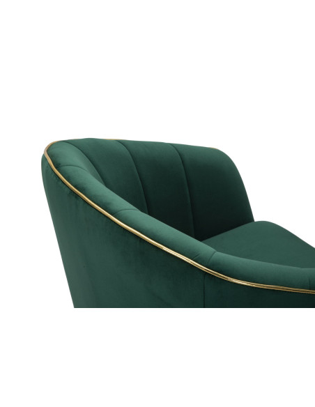 Fauteuil de table moderne en Velours Vert Métal Doré Noir Paris Mauro Ferretti - 8