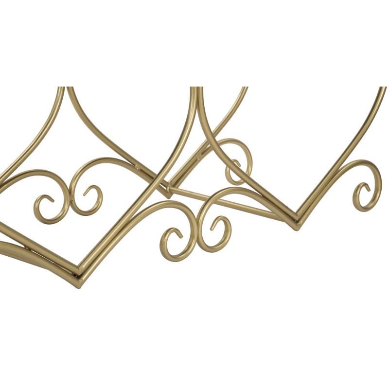 Banquette originale Coeurs 2 places en Velours Blanc crème Capitonné Métal Doré Heart 