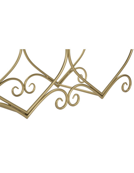 Banquette originale Coeurs 2 places en Velours Blanc crème Capitonné Métal Doré Heart 