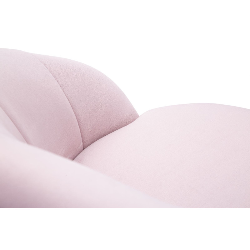 Tabouret de bar moderne chic en Velours Rose Métal Noir Doré Prague 