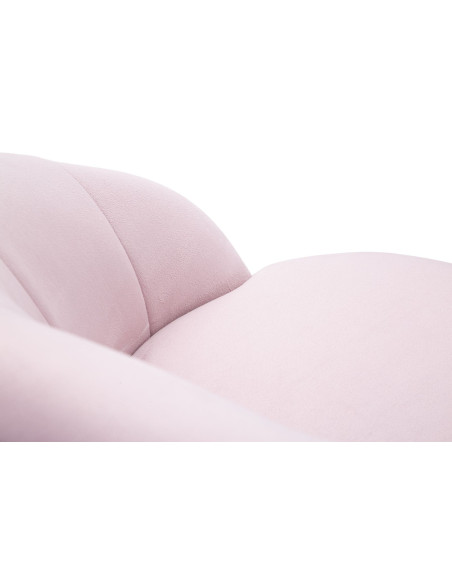 Tabouret de bar moderne chic en Velours Rose Métal Noir Doré Prague 