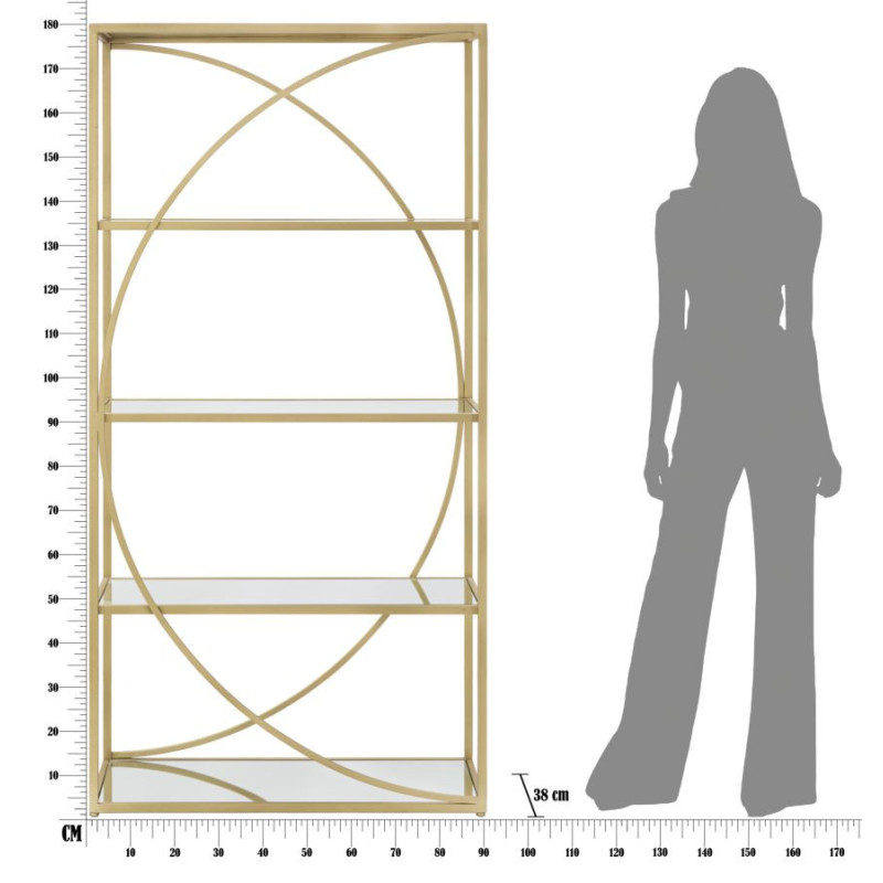 Étagère originale 5 niveaux en Métal Doré Miroir Glamy 