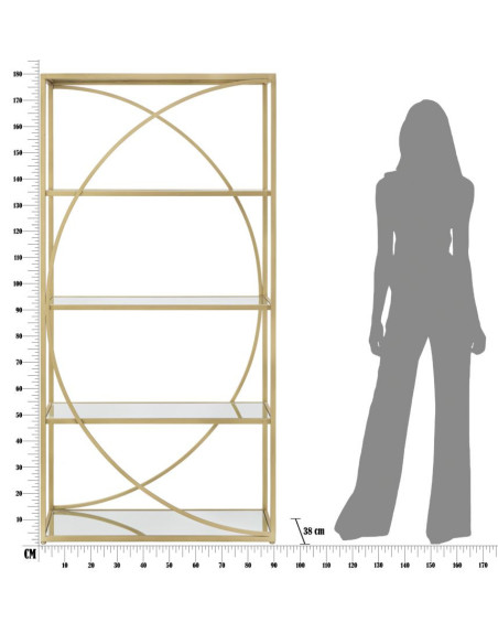 Étagère originale 5 niveaux en Métal Doré Miroir Glamy 