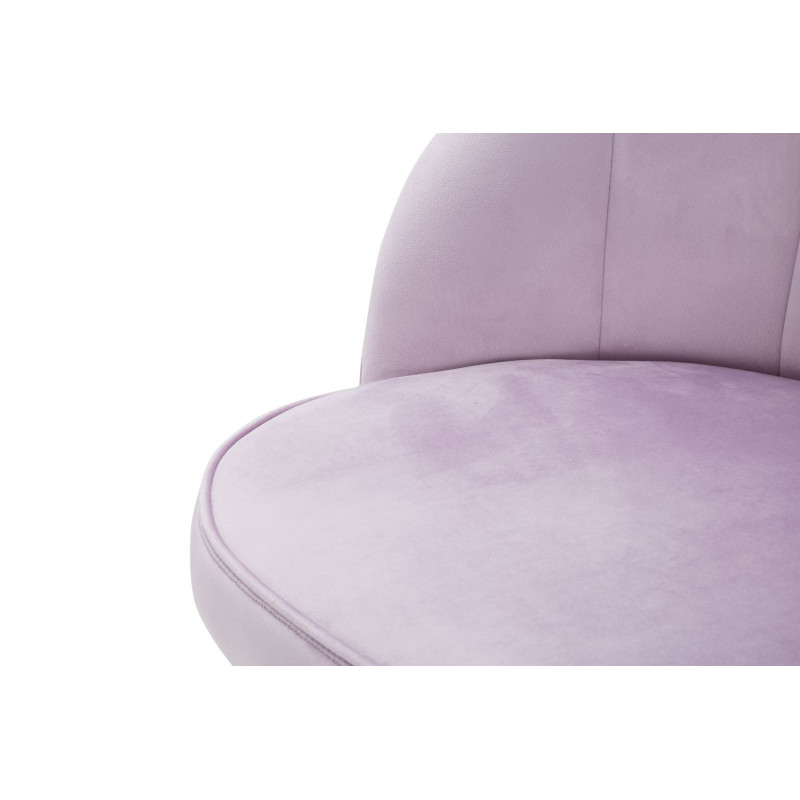 Chaise moderne chic en Velours Rose Métal Noir Doré Loty 