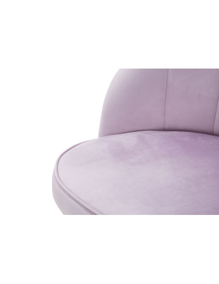 Chaise moderne chic en Velours Rose Métal Noir Doré Loty 
