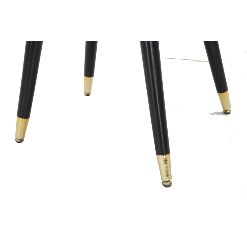 Chaise moderne chic en Velours Rose Métal Noir Doré Loty 