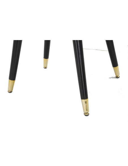 Chaise moderne chic en Velours Rose Métal Noir Doré Loty 