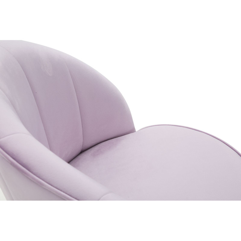 Chaise moderne chic en Velours Rose Métal Noir Doré Loty 
