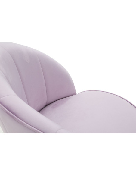 Chaise moderne chic en Velours Rose Métal Noir Doré Loty 
