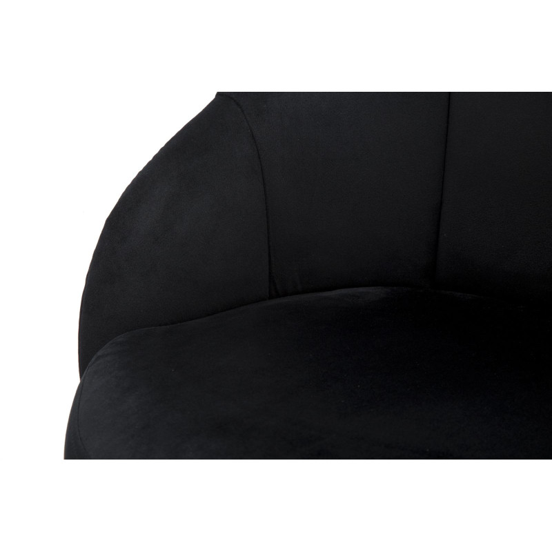 Tabouret de bar moderne chic en Velours Noir Métal Noir Doré Prague 